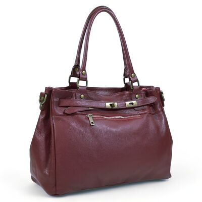 Bolso de cuero LEILA Bordo