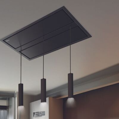 CAPUCHE LUNAIRE cm.90X60 – Noir – 800 m³/h – Lampe satellite en ligne noire