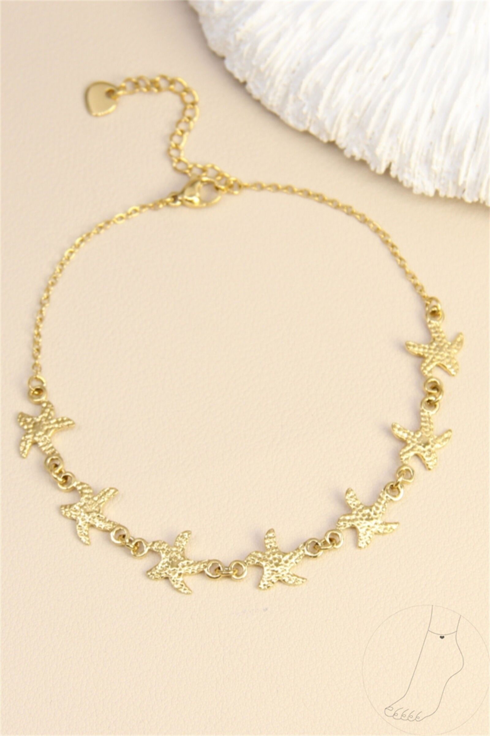 Seestern-Fußkette - Edelstahl