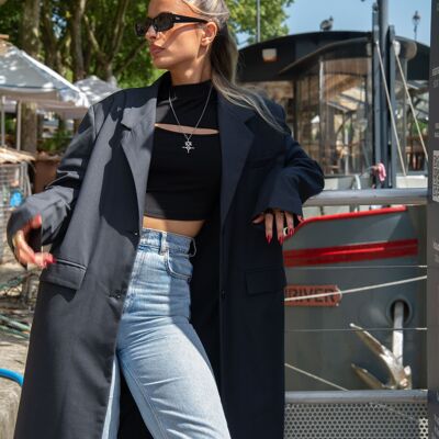 MANTEAU LÉGER LONG STYLE BLAZER (8682)