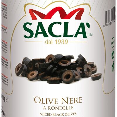 SACLA - Olives noires coupées en rondelles en saumure 4,1 kg