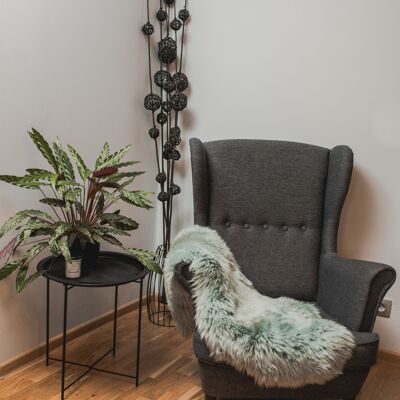 Peau de mouton véritable teinte menthe, peau d'agneau, peau de mouton, jeté en laine douce, Schaffell Hygge (90-100 cm)