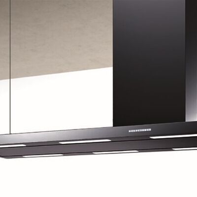 HOTTE ÎLOT ELEA cm.Cheminée droite 116x60 - Noire - 800 m3/h