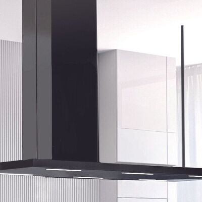 CAMPANA ISLA ELEA cm.Chimenea izquierda 116x60 - Negra - 800 m3/h