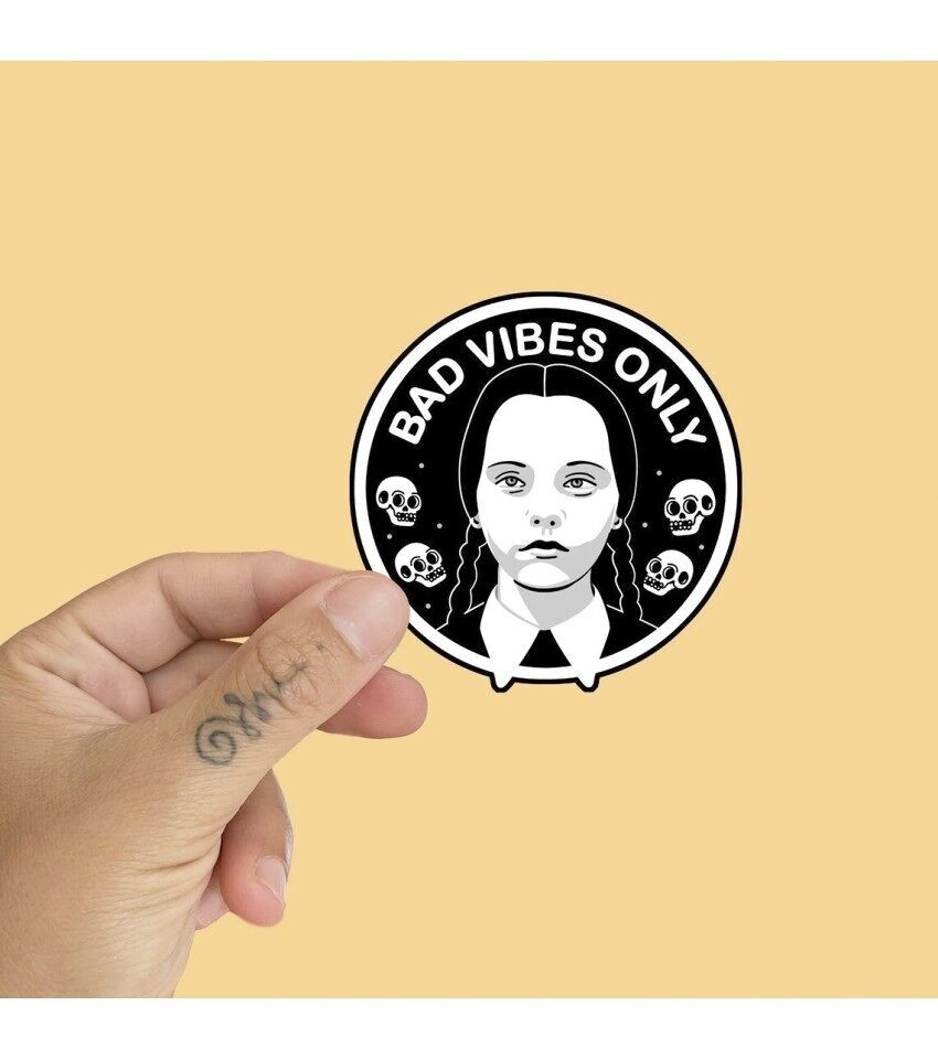 Adesivo in vinile "Bad Vibes Wednesday"