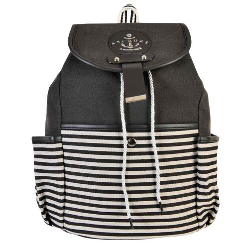 [ 118-1 ] black canvas lady backpack