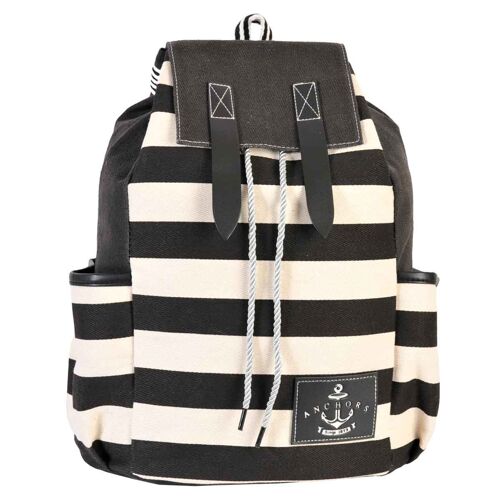 [ 121-1 ] black canvas lady backpack