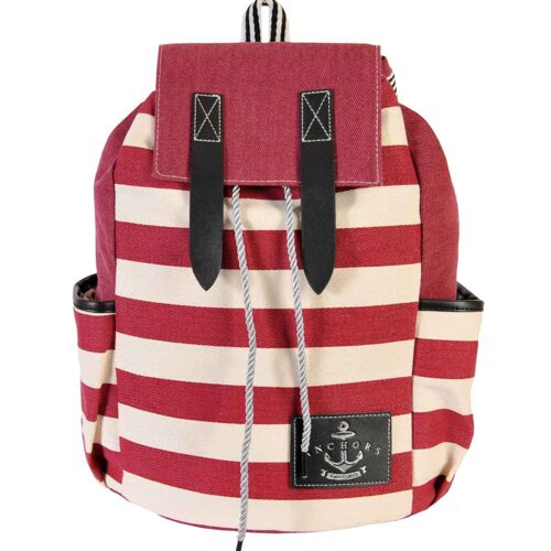 [ 121-2 ] burgundy canvas lady backpack