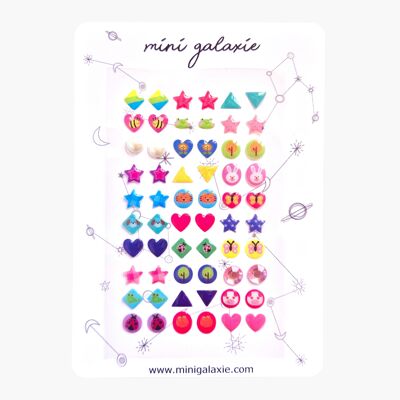 Set de 30 boucles d'oreilles autocollantes enfant🌈