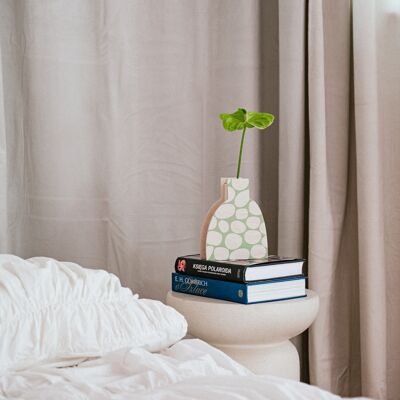 Retro wooden vase, Scandi soft color style minimalist decor