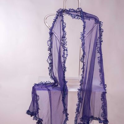 Blue Tulip tulle party shawl