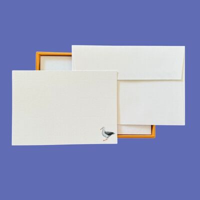 Ensemble de cartes postales d'oiseaux marins avec enveloppes vergées