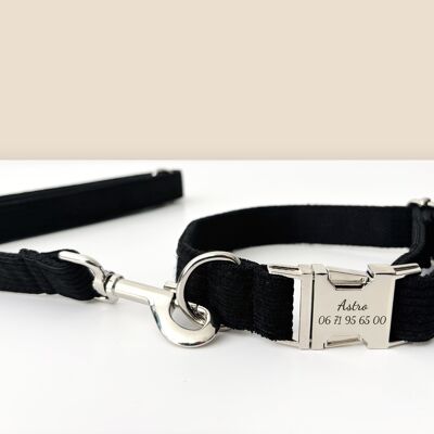 Black Corduroy Dog Leash
