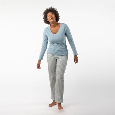 Organic Cotton Pajamas Alfa Stripes Tourmaline Fair Trade