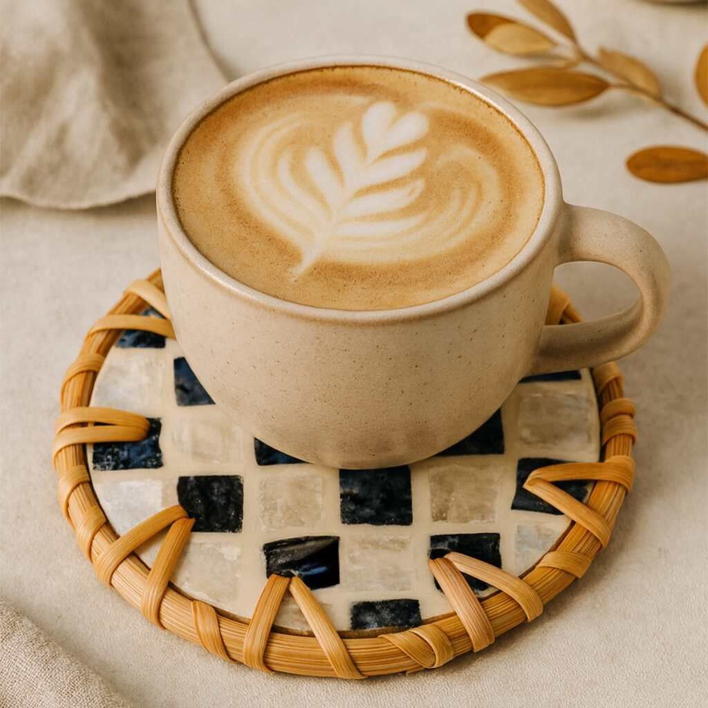 Drinks Coasters - Natural Round Kitchen Coaster (Set of 6)