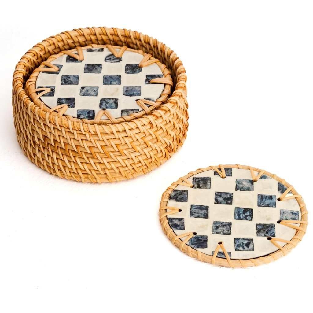 Drinks Coasters - Natural Round Kitchen Coaster (Set of 6)