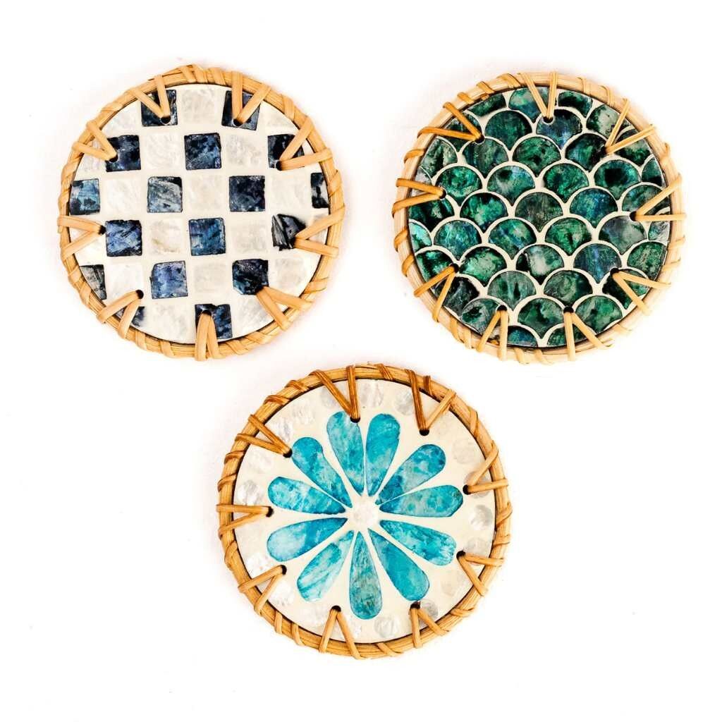 Drinks Coasters - Natural Round Kitchen Coaster (Set of 6)