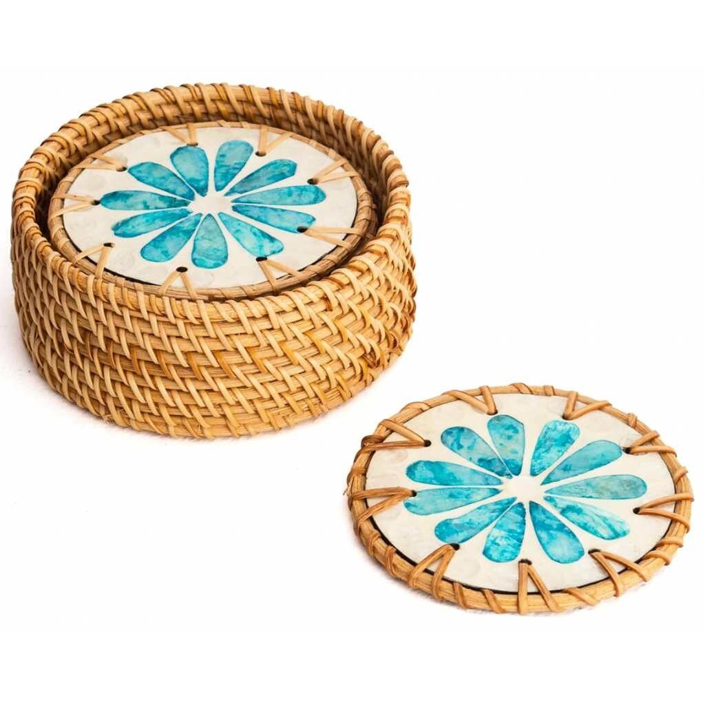 Drinks Coasters - Natural Round Kitchen Coaster (Set of 6)
