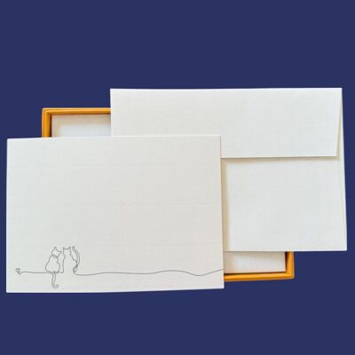 Ensemble de cartes Cat Line avec enveloppes vergées