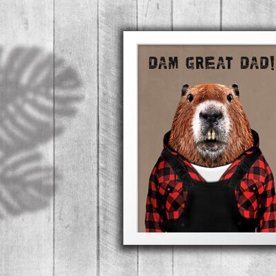 Beaver print: Dam Great Dad! (Animalyser)