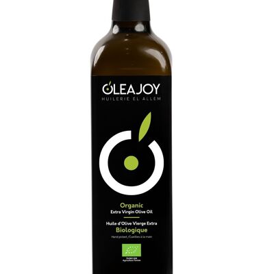 Huile d'olive extra vierge biologique OleaJoy – 750 ml (bouteille carrée – Marasca)