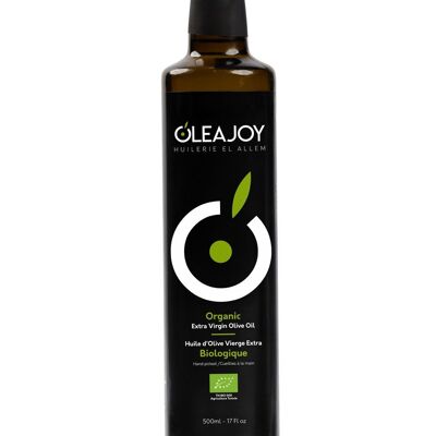 OleaJoy Organic Extra Virgin Olive Oil – 500 ml (round bottle – Dorica)