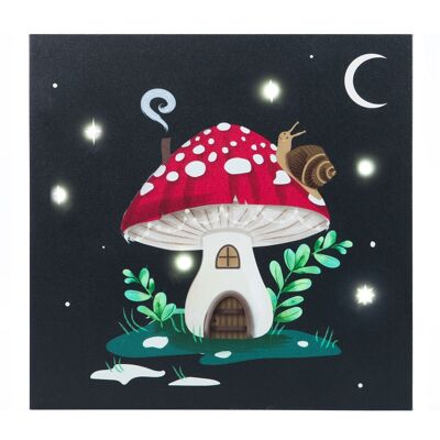 Plaque en toile lumineuse Gnome Sweet Gnome