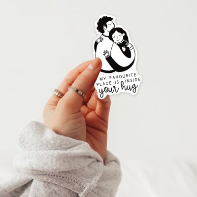 Adesivo in vinile Coppia Abbraccio - Adesivo Amore KissCut - Il tuo posto preferito dentro il tuo abbraccio