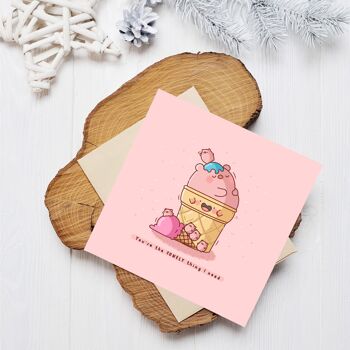 Carte de crème glacée de cochon mignon 9