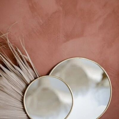 Miroir mural rond en laiton, finition dorée minimaliste, vente en gros