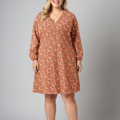 Vestido con estampado floral de talla grande (C6189)