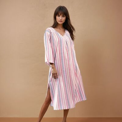 Loose-fitting multi-colored striped dress | Akot