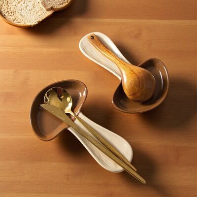 Plateau repose-cuillère créatif en forme de champignon - Porte-ustensiles de cuisine