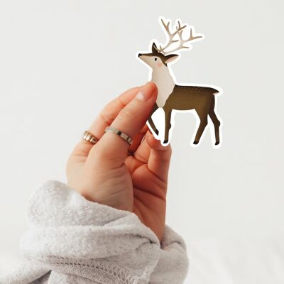 Adesivo in vinile Renna Norvegia - Adesivo Cervo Natale KissCut - Adesivo per bottiglia d'acqua Scandinavia
