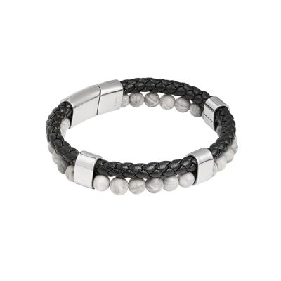 Bracelet Toni, homme, cuir vegan, acier inoxydable