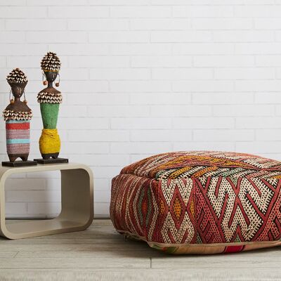 🧵 Moroccan Vintage Kilim Poufs – One-of-a-Kind Artisanal Floor Cushions