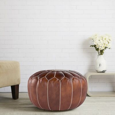 🪑 Poufs marocains authentiques – Cuir ou velours vegan