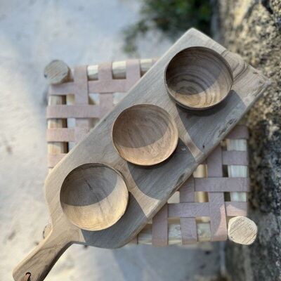 Planche à tapas en noyer – Fabriquée à la main au Maroc (vente en gros)
