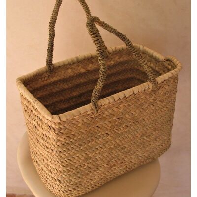 Panier en palmier doum naturel – Fabriqué à la main au Maroc (vente en gros)
