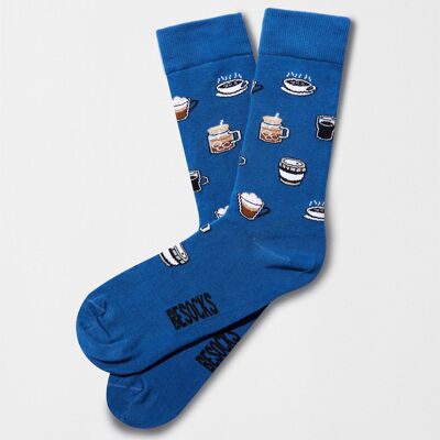 Chaussettes BeCoffee Blue - 100 % coton biologique