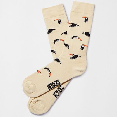 Chaussettes BeToucan Beige - 100 % coton biologique