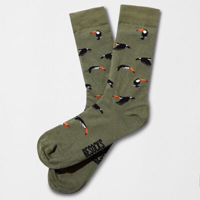 Calzini BeToucan verde militare - 100% cotone biologico