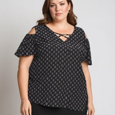 Top grande taille imprimé poker noir (C6202)