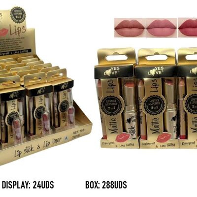 Coffret rouge à lèvres + crayon à lèvres