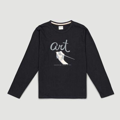 T-shirt Pokoj en coton biologique noir, commerce équitable