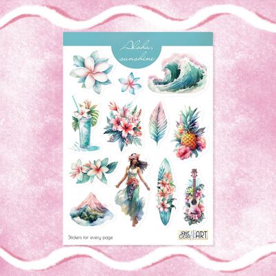 Feuille d'autocollants bujo Beautiful Island de catégorie B