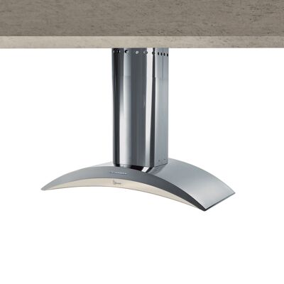 ARCADIA ISLAND HOOD cm. 90X60 - Stainless steel, Glass - 800 m3/h