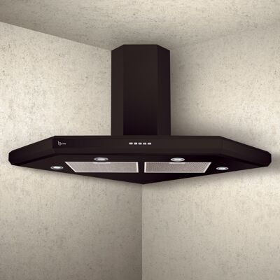 GIOVIA CORNER HOOD cm.100x100 - Black – 800 m3/h