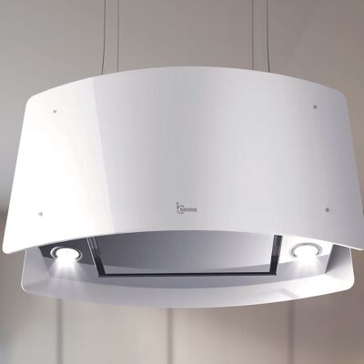 IDEAL HOOD cm.70x35 - Stainless steel, white glass - 800 m3/h