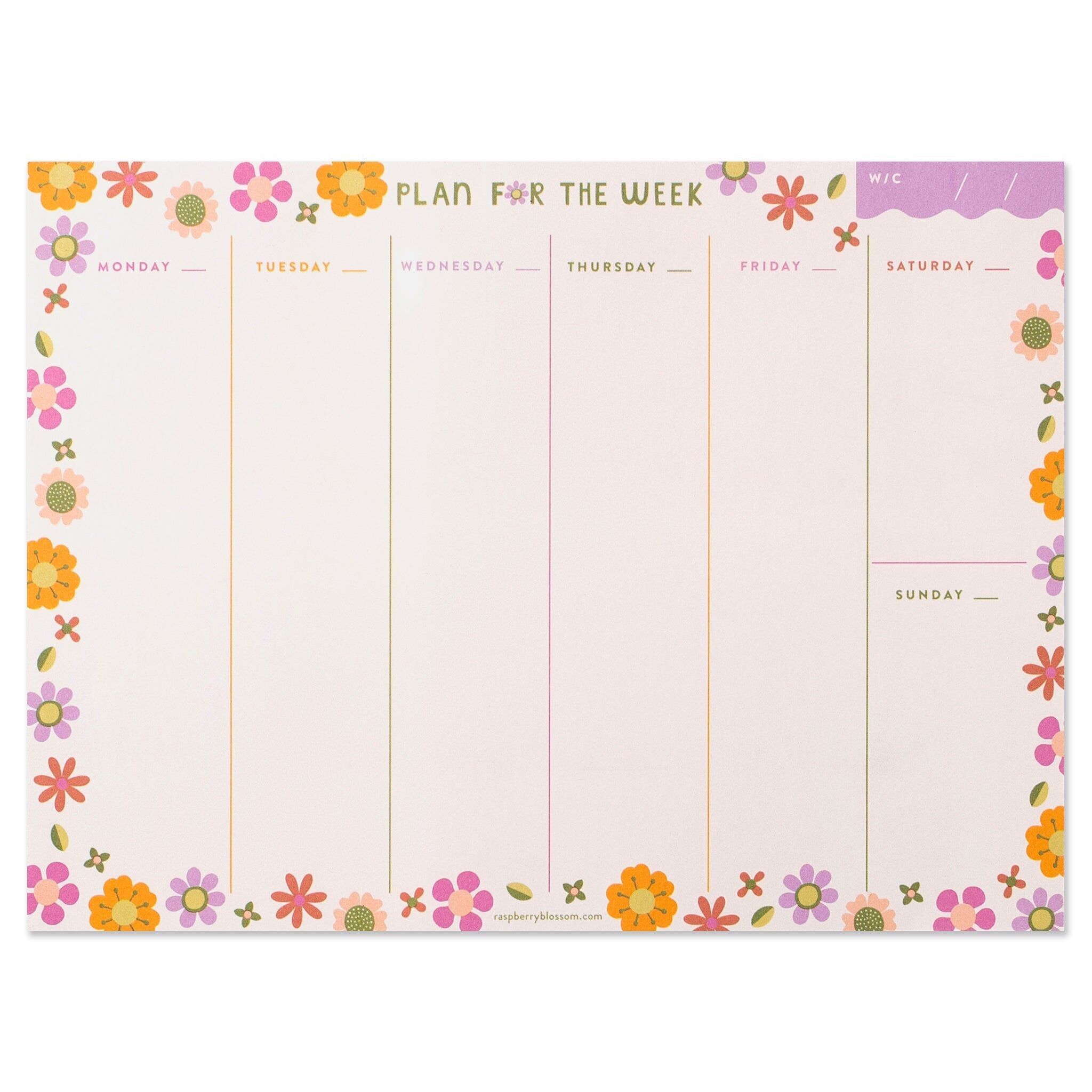 Retro Floral Weekly Planner Pad (HAP31)